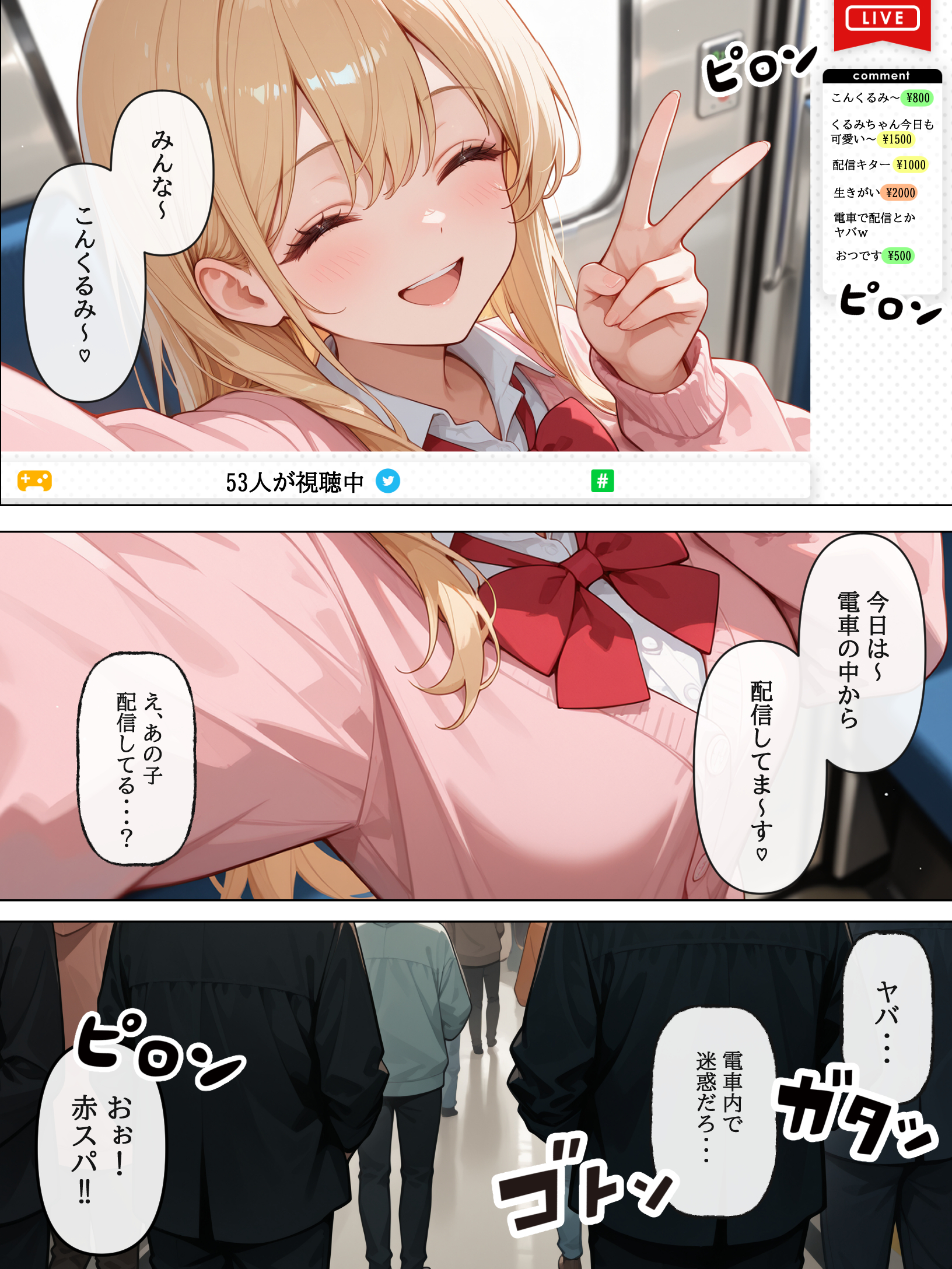 迷惑配信者を、捕まえた！「迷惑配信者への’指導’（性行為）がネット配信！？」 AOI-COMICS エロ漫画6