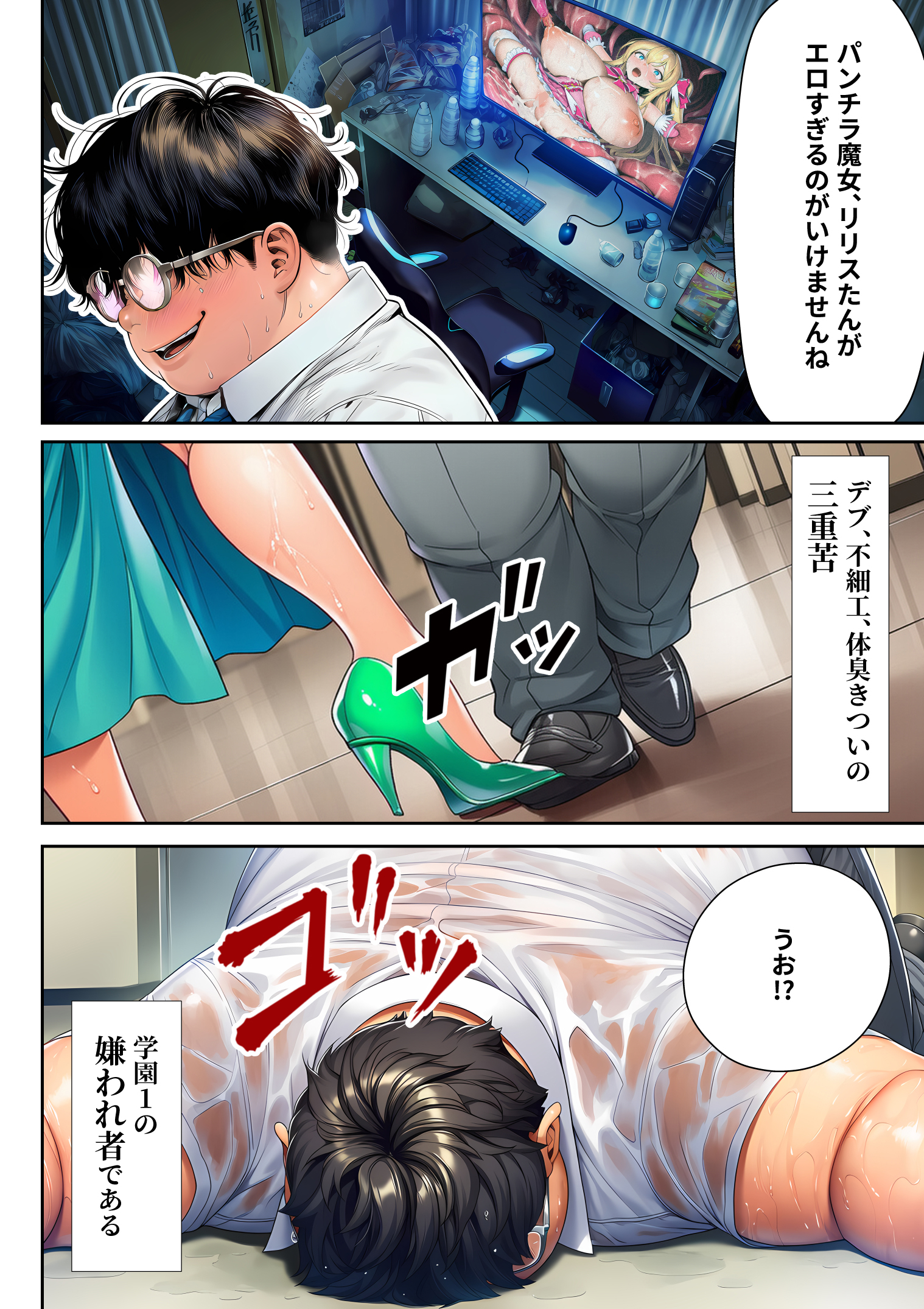 催●洗脳支配学園〜逆襲のデブオ〜 夜あくび小隊 エロ漫画3