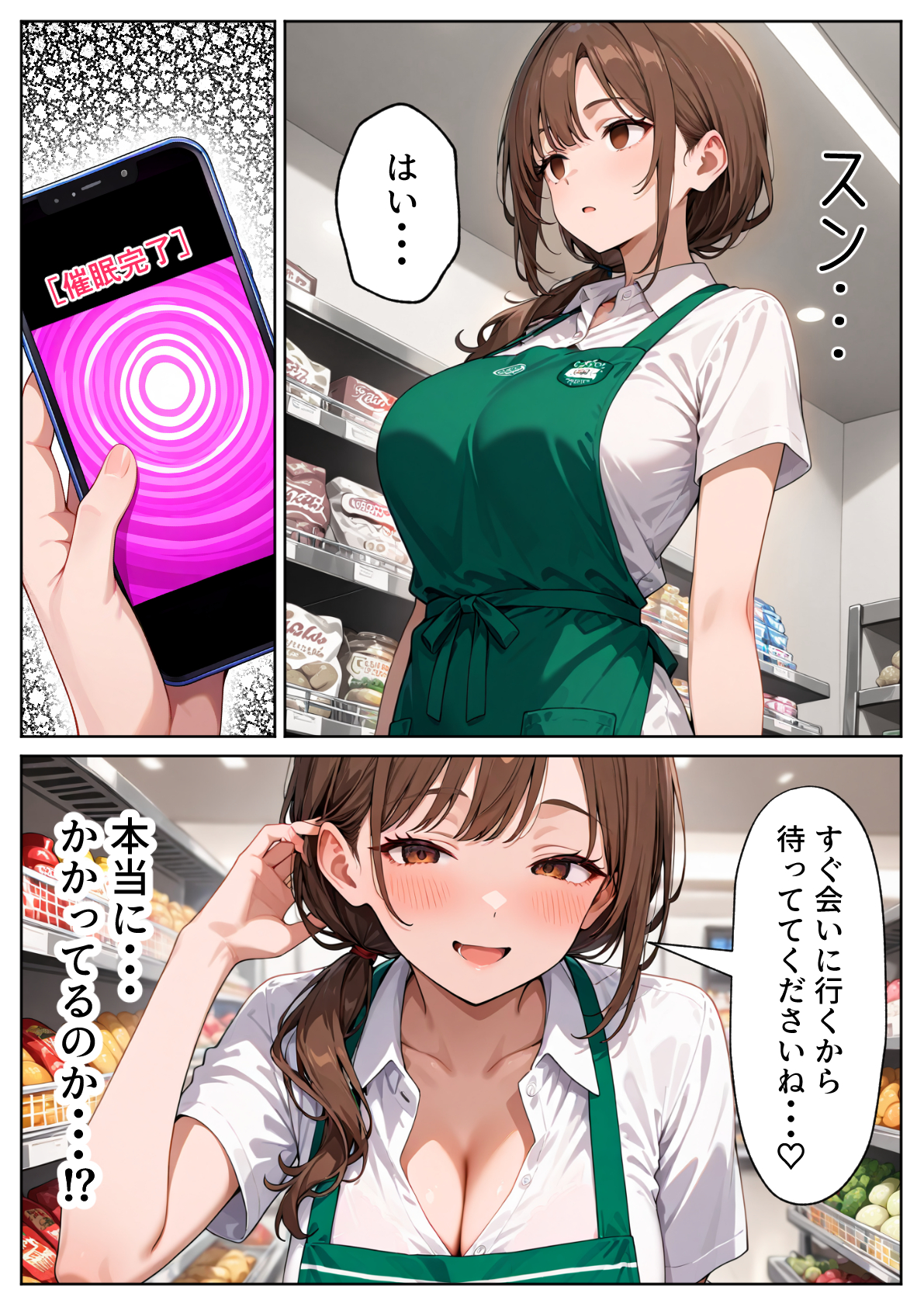 スーパーの人妻がエロすぎて催●アプリで寝取りました ぱにぱに エロ漫画9